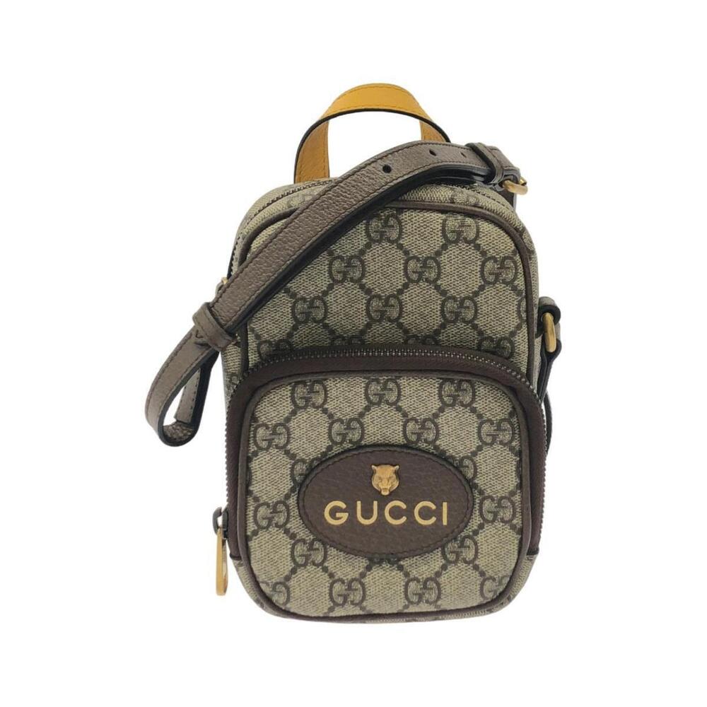 Gucci Neo GG Supreme canvas bag tiger head Brown